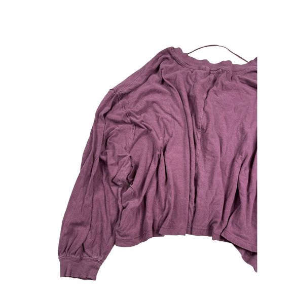 Free People Buffy Balloon Sleeve Top in Plum Blossom size M - Picture 10 of 13